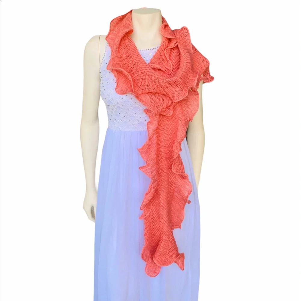Women’s Orange Ruffle Scarf